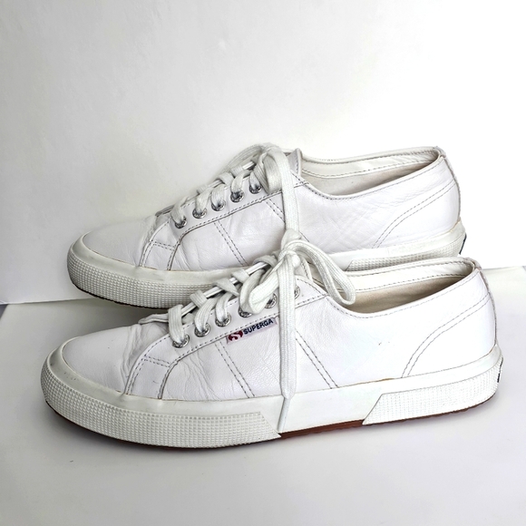 Superga white leather sneakers. Unisex. - Picture 2 of 6